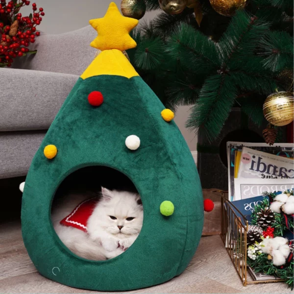 Christmas Tree Cat Bed