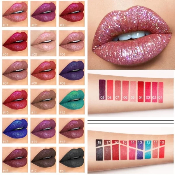 Diamond Lip Gloss Matte To Glitter Liquid Lipstick Waterproof