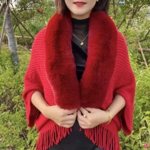 Ladies Knitted Loose Thickened Shawl Coat