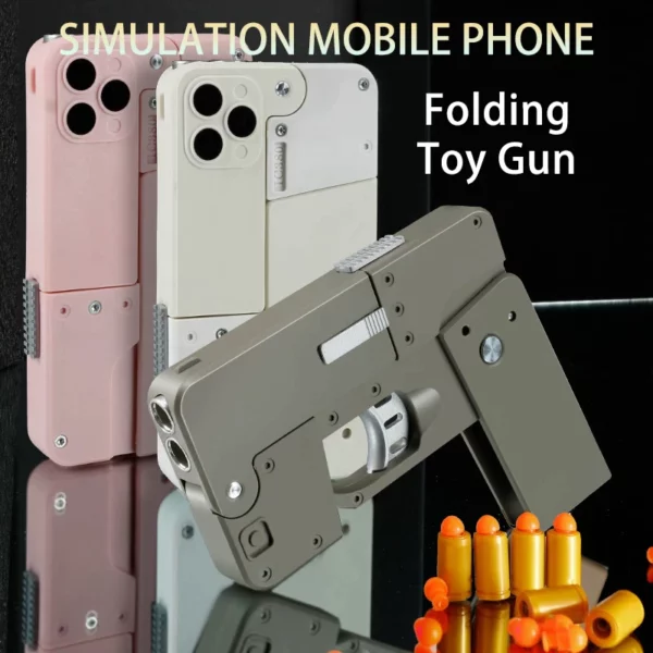 New Creative Foldable Phone Shape Pistol Nerf Toy Gun