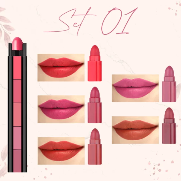 5 Color Velvet Matte Compact Lipstick