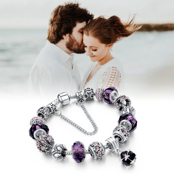 Amethyst Crystal Birthstones Bracelet