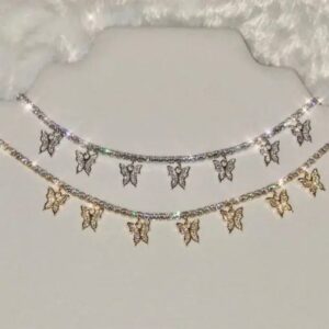 Butterfly Charm Choker Necklace