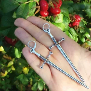 Cool Zinc Alloy Sword Earrings