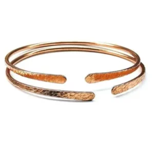 Hammer Textured Bare Copper Bangle