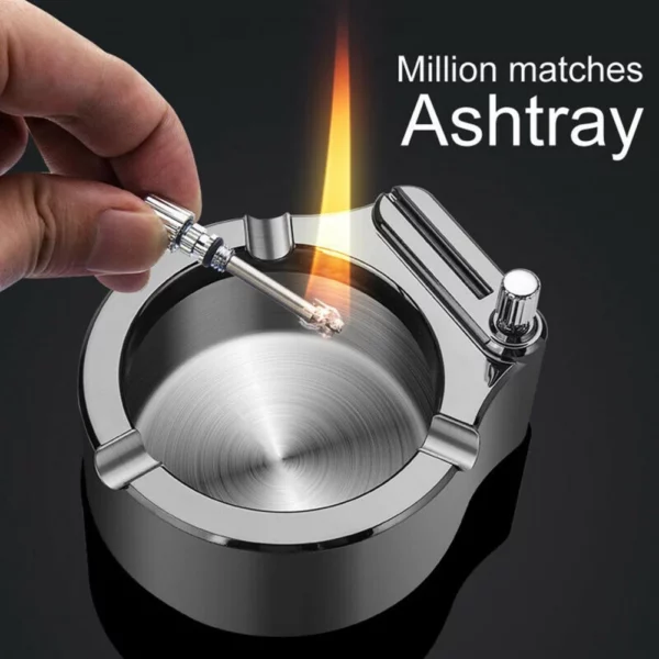 Metal Ashtray Ten Thousand Match Lighter