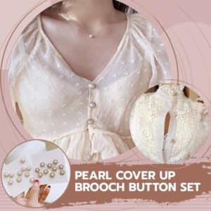 Pearl Cover Up Brooch Buttons Set