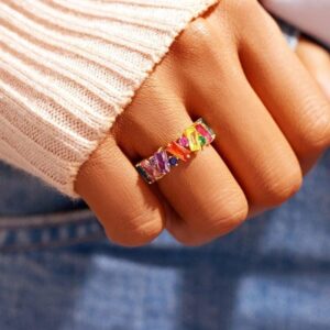 Rainbow Zircon Ring