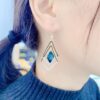 Rhombus Sapphire Earrings