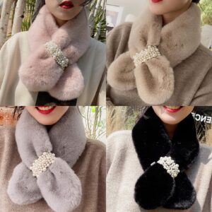 Winter Diamond Faux Fur Wrap Scarf